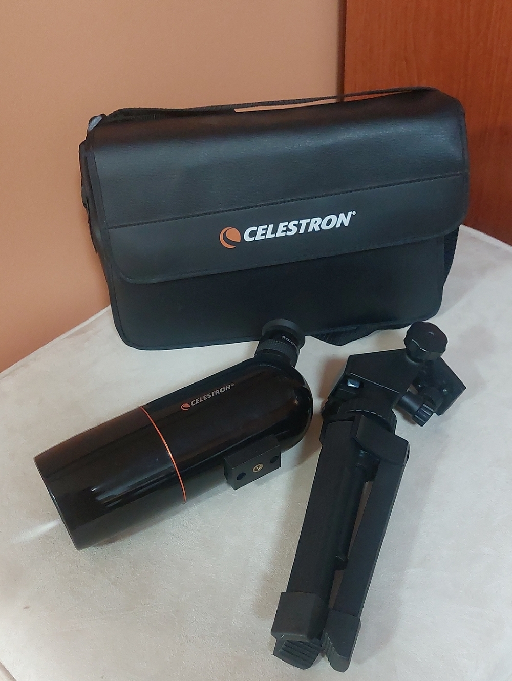Black Spotting Scope Kit with Tripod and Carry Case
